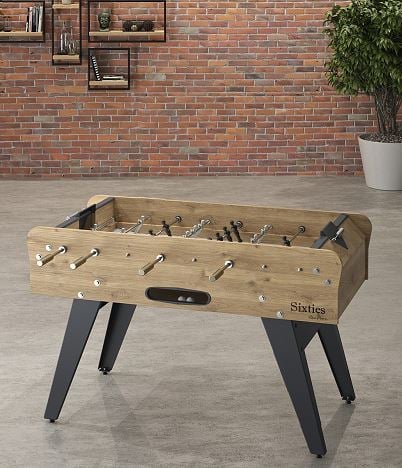 René Pierre Sixties Classic Voetbaltafel Design Wood Met Telescoopstangen
